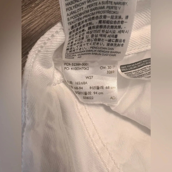 Levi’s Two Toned Blue White Denim Skirt Size 27 Deconstructed - Picture 4 of 6